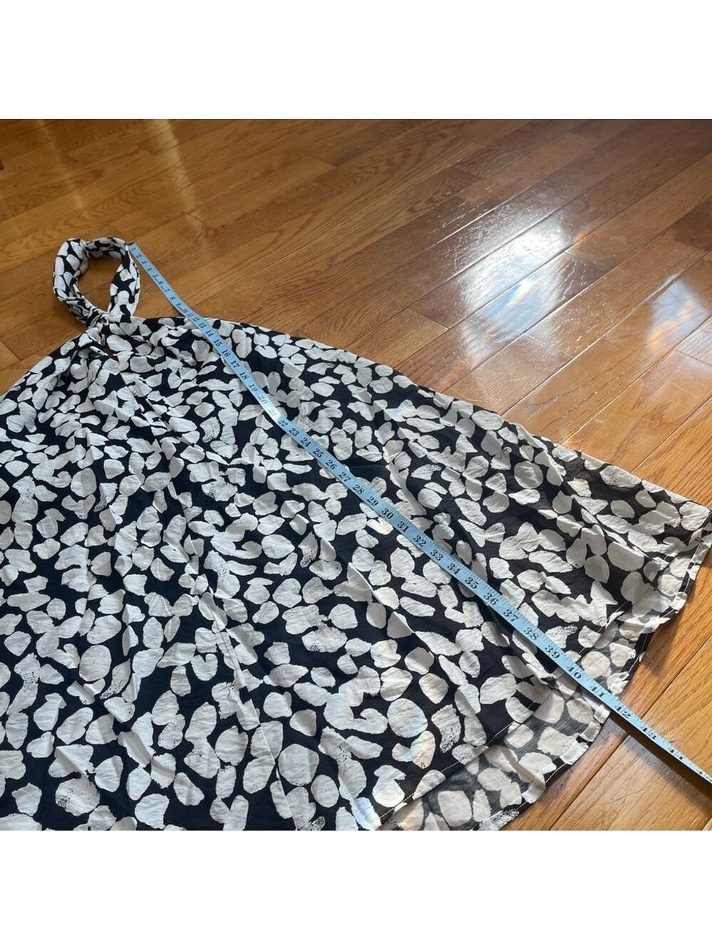 Mango Monochrome Floral Halter Mini Swing Dress Sz 10 Resortwear, Beach Club - Picture 6 of 15